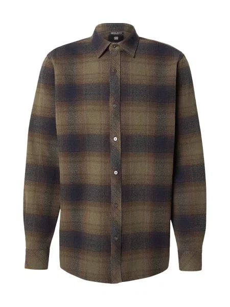 G-STAR Košile / čokoládová / olivová hnědá