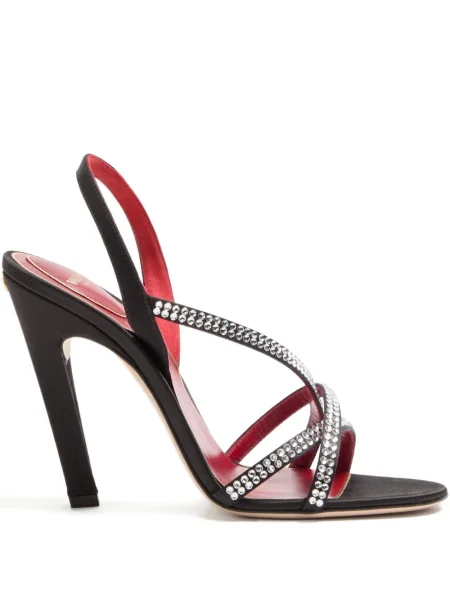 Sandale Valentino Garavani slingback de cristal negru