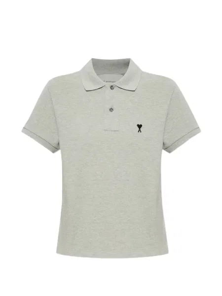 Tricou polo Ami Paris gri