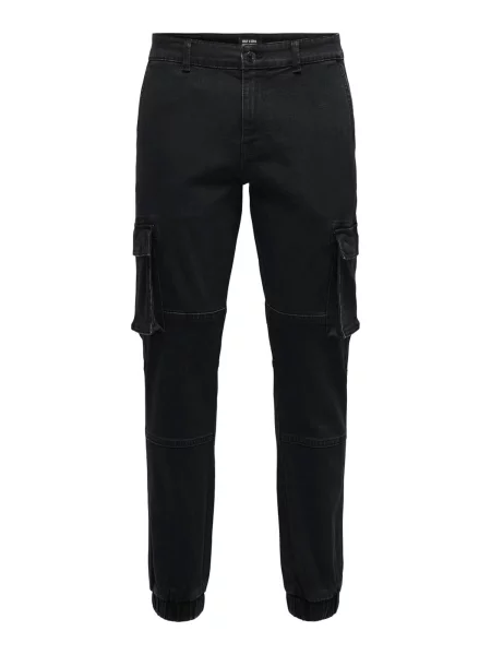 Only & Sons Pantaloni eleganți ONSCam denim negru