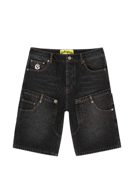 Pantaloni scurți din denim Godspeed negru