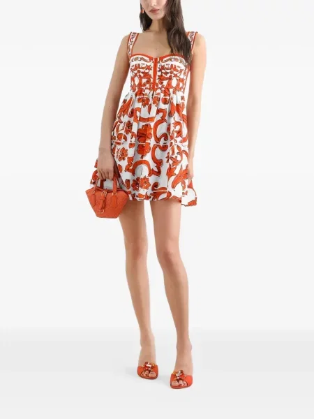 Scurt rochie Dolce & Gabbana cu imagine din poplin alb