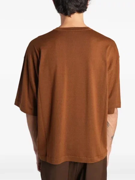 Tricou Barena cu decolteu rotund maro