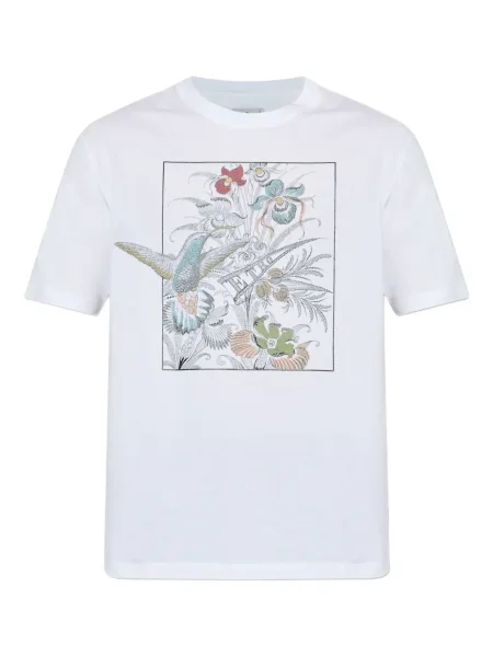 Tricou Etro cu model floral cu imagine alb