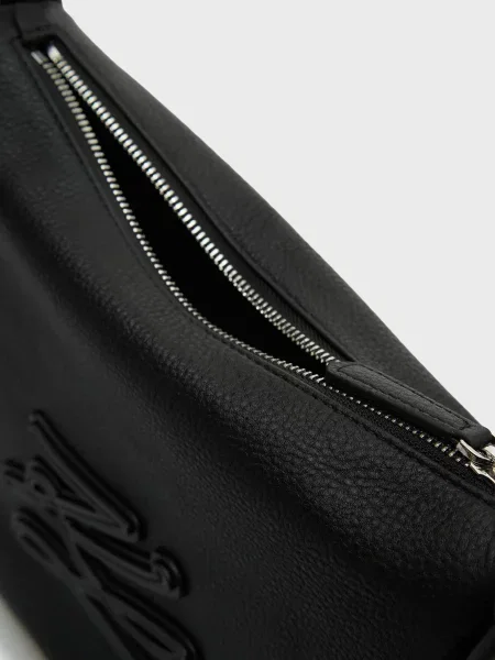 Шкіряна сумка Karl Lagerfeld K/Autograph з автографом чорна