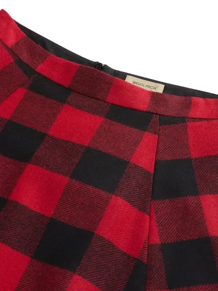 Fustă Woolrich de lână în carouri roșu