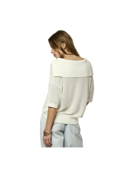 Dzianinowy sweter Kaporal biały
