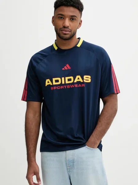 Тениска adidas Tiro с десен тъмносиньо