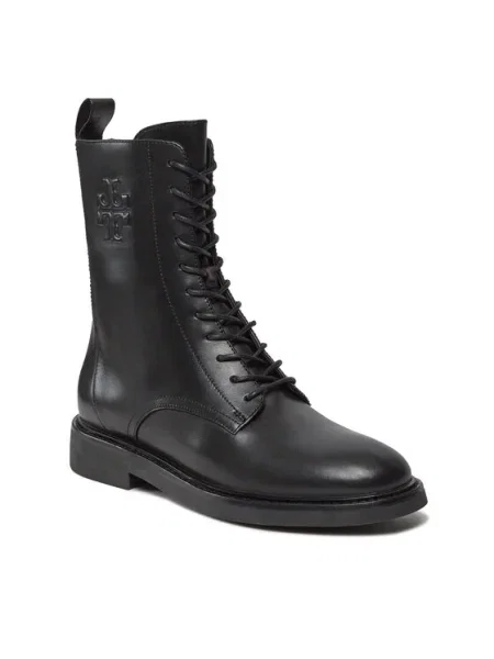 Tory Burch Botine Double T Combat Boot negru