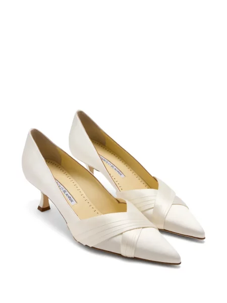Pántos körömcipő Manolo Blahnik fehér