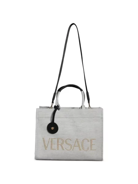 Geantă shopper Versace cu autograf gri