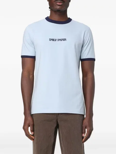 Tricou Daily Paper cu imagine albastru