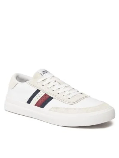 Bőr sportcipő Tommy Hilfiger fehér
