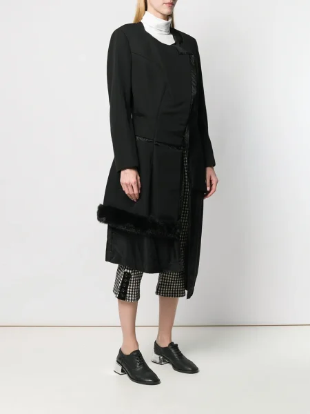 Kožešinový lem umělá kožešina kožich Comme Des Garçons Pre-owned černý