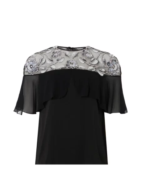 Bluză florală Temperley London de lână cu model floral negru