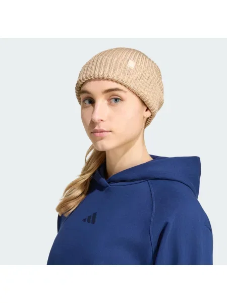 Adidas Czapka Glow Beanie Beżowy biała