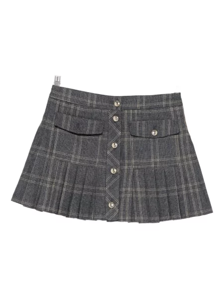 Fusta plisata Maje în carouri plisată gri