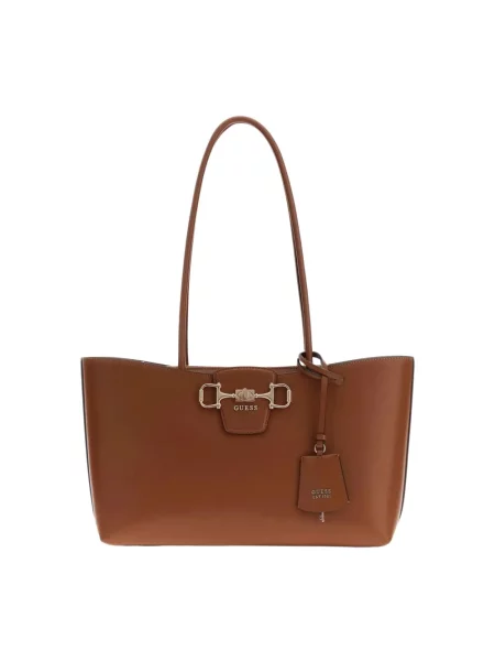 Guess torebka tote z imitacji skóry JANIE brązowa