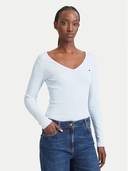Tommy Jeans Tričko ESSENTIAL světlemodrá modré
