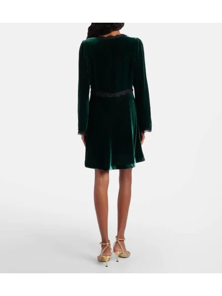 Rochie Rixo de catifea verde