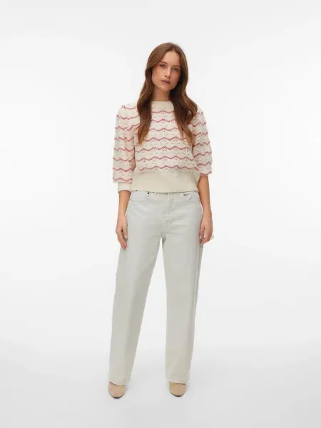 VERO MODA Pulover VMLEONOR / roșu bej