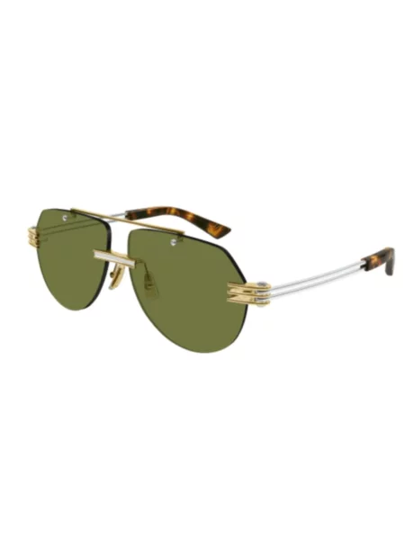 Bottega Veneta okulary złoty szare
