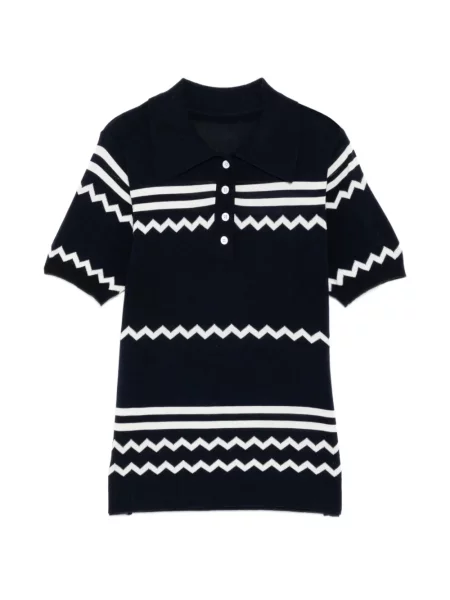 Decupat tricou polo Cynthia Rowley albastru