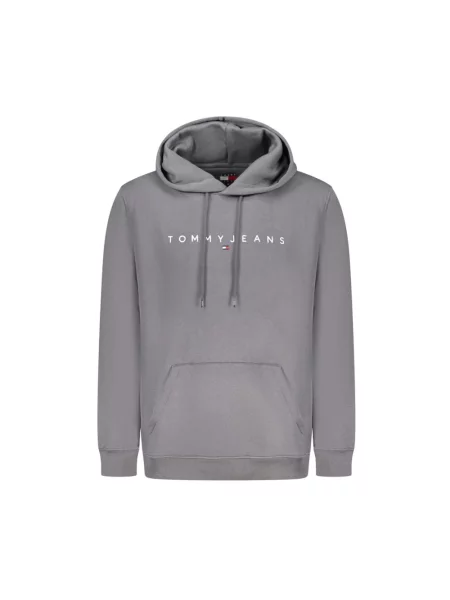 Bluza z kapturem Tommy Jeans z kapturem szara