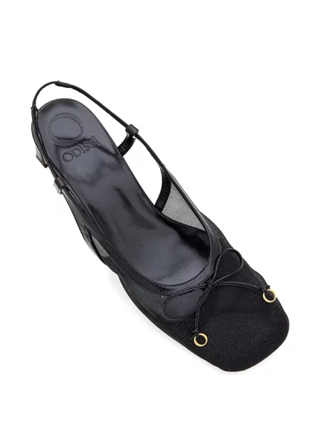 Pantofi cu toc Odissì plasă slingback negru