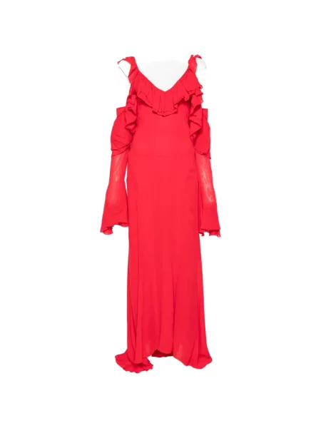 Rochie maxi Blumarine cu volane roșu