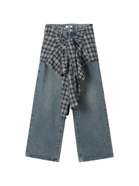 Szerokie jeansy Izzue niebieskie