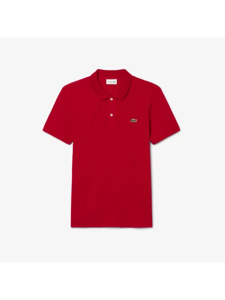 Lacoste Koszulka Polo Slim Fit Petit Piqué czerwona