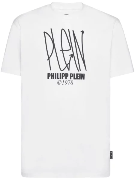 Tricou Philipp Plein cu imagine alb