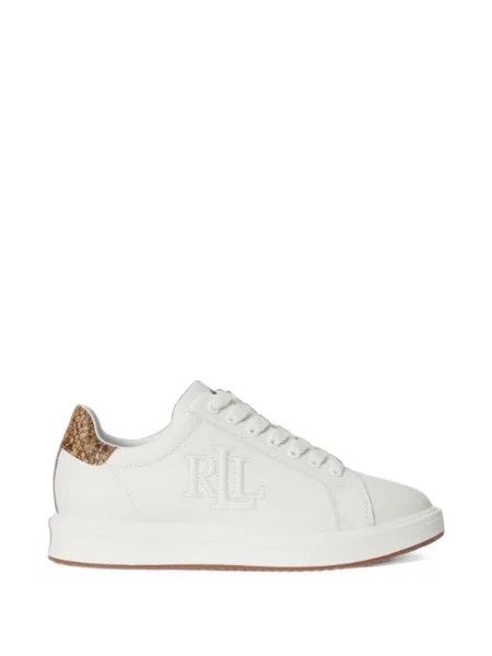Sneakerși Lauren Ralph Lauren din piele alb