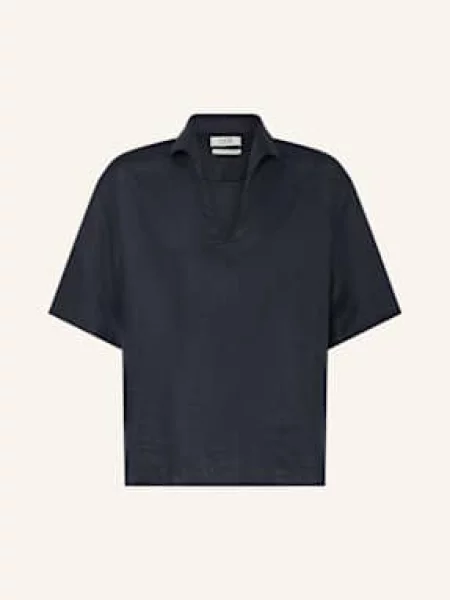 Cos Košile S Krátkým Rukávem Relaxed Fit Ze Lnu tmavě modrá
