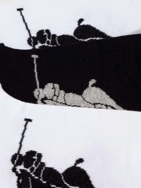 Skarpety Ralph Lauren Big Pony czarne 3 pary białe