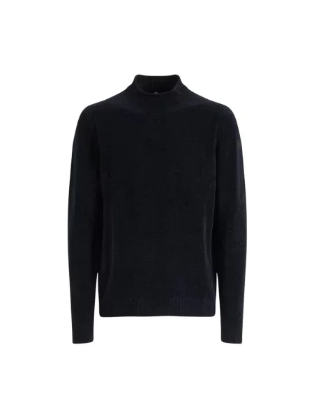 Aksamitny sweter Rrd niebieski
