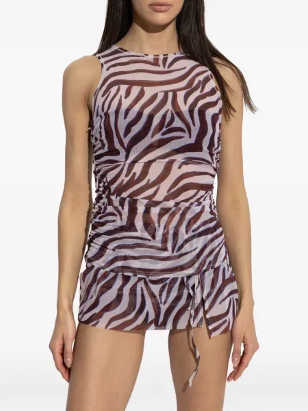 Top Bond Eye z nadrukiem z siateczką w zebrę