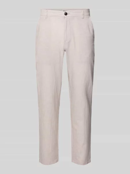 Spodnie o kroju tapered fit z wpuszczanymi model STACE' Jack & Jones beżowe