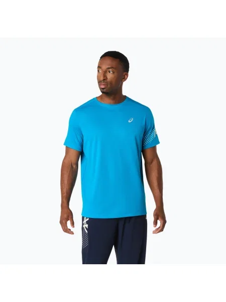 Tricou de alergare pentru bărbați ASICS Icon SS Aegean Blue/Cream albastru