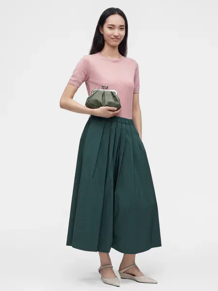 Weekend Max Mara Sukňa ALPACA tmavozelená zelená