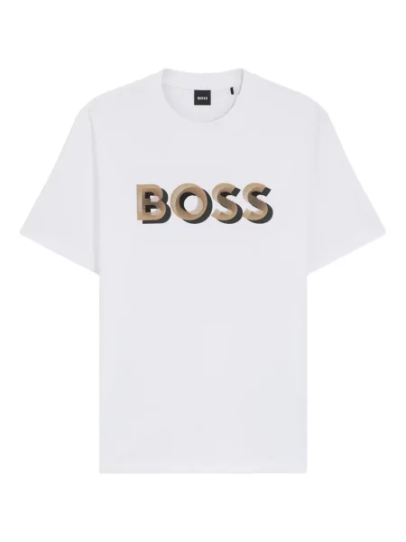 Tricou Boss cu imagine alb