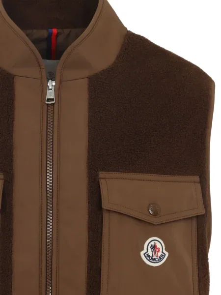 Péřová vesta Moncler hnědá