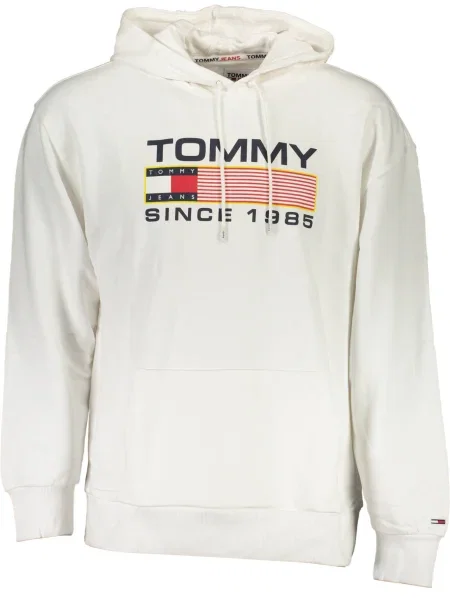 Bluza z kapturem Tommy Hilfiger z kapturem z logo biała