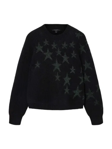AllSaints Sveter Cosmos tmavozelená čierna