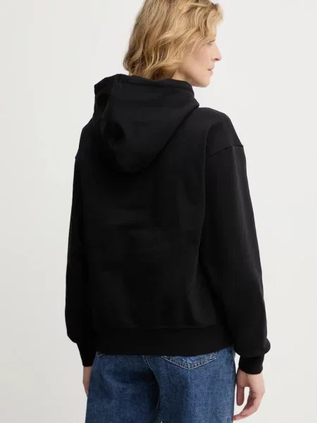 Суичър с качулка Calvin Klein Jeans с качулка черно