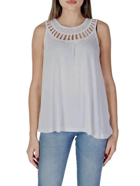 Top B.young fără mâneci alb