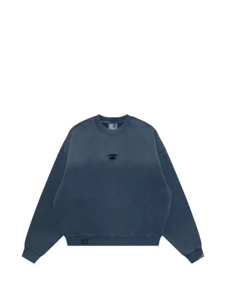 Hanorac crewneck Aape By A Bathing Ape cu decolteu rotund cu aplicații albastru