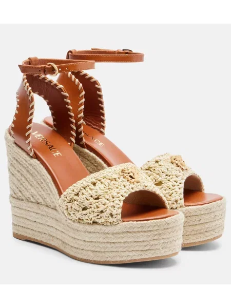 Sandale Versace cu pană bej