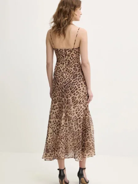 Сукня Bardot maxi розкльошена бежевий